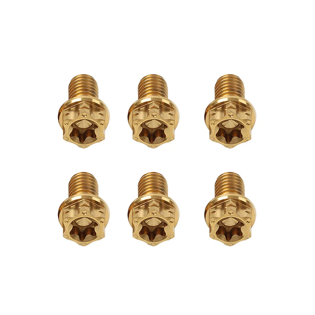 6pcs M8x30mm Titanium Torx Head Flange Bolts for Motorcycle Bike