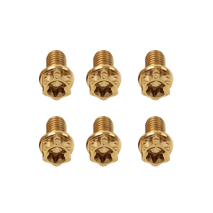 6pcs M8x30mm Titanium Torx Head Flange Bolts for Motorcycle Bike