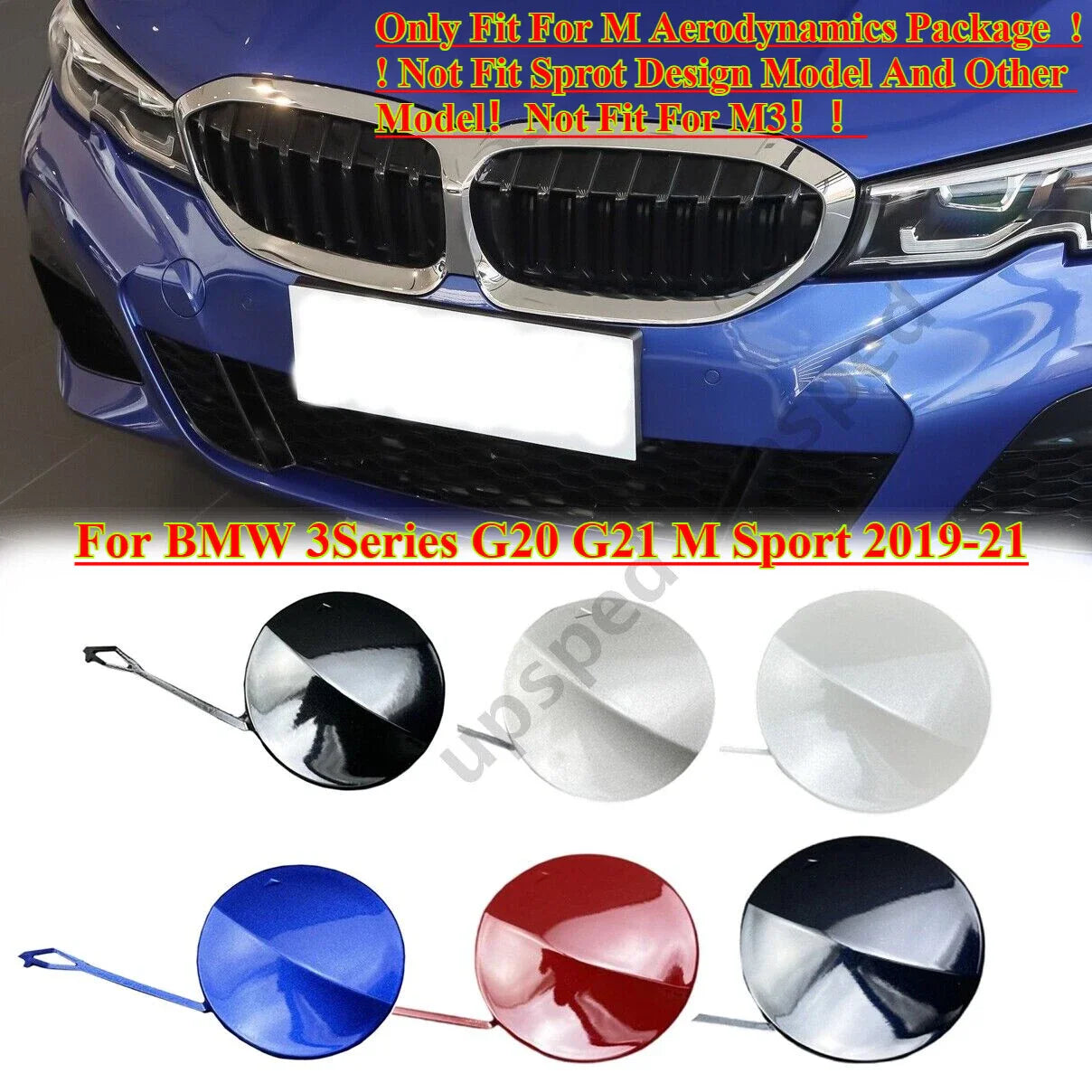 Front Bumper Tow Hook Eye Cover Cap for BMW 3 Series G20 G21 (2019–2021)