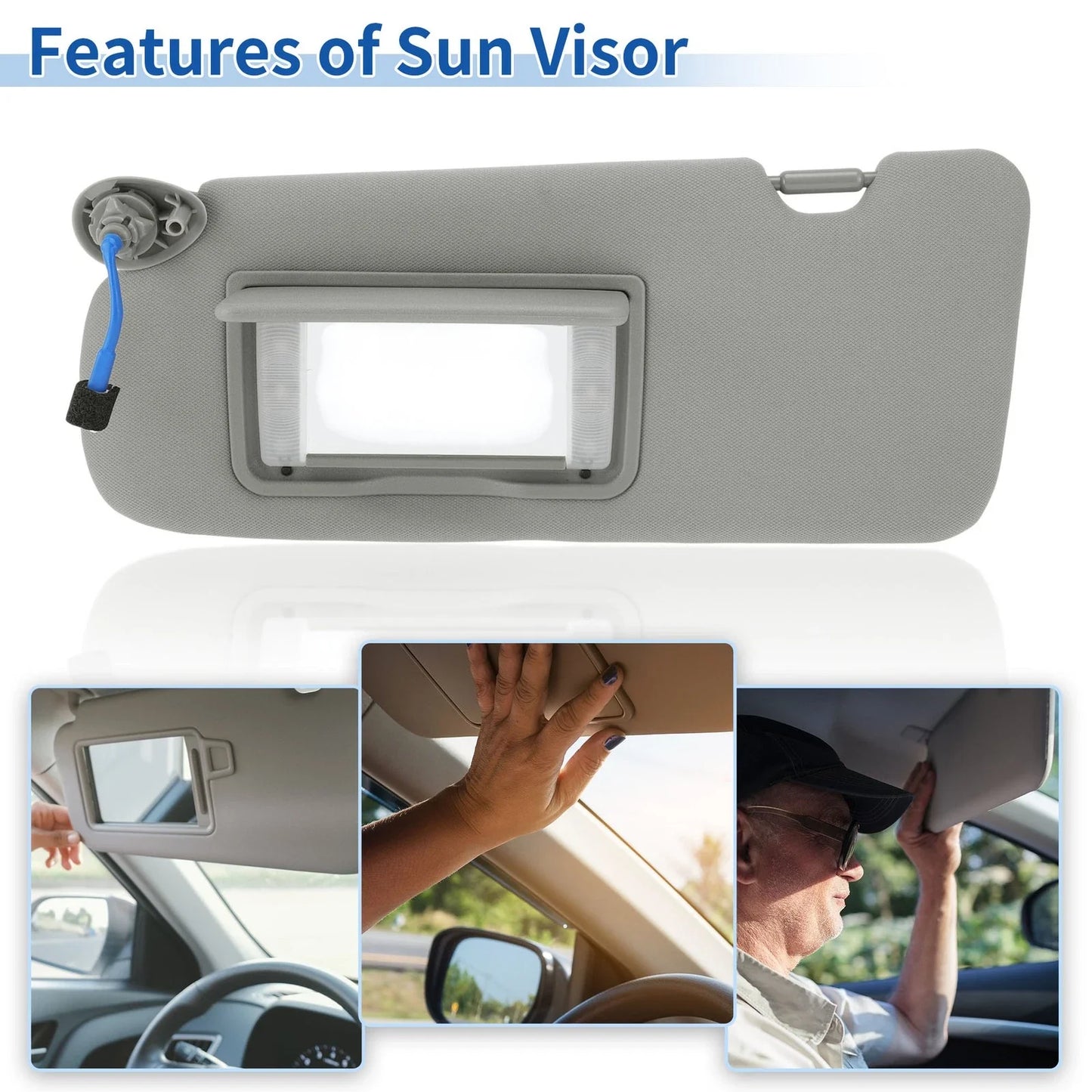 Left Side Sun Visor for Honda CRV 2017-2022 Gray Replacement