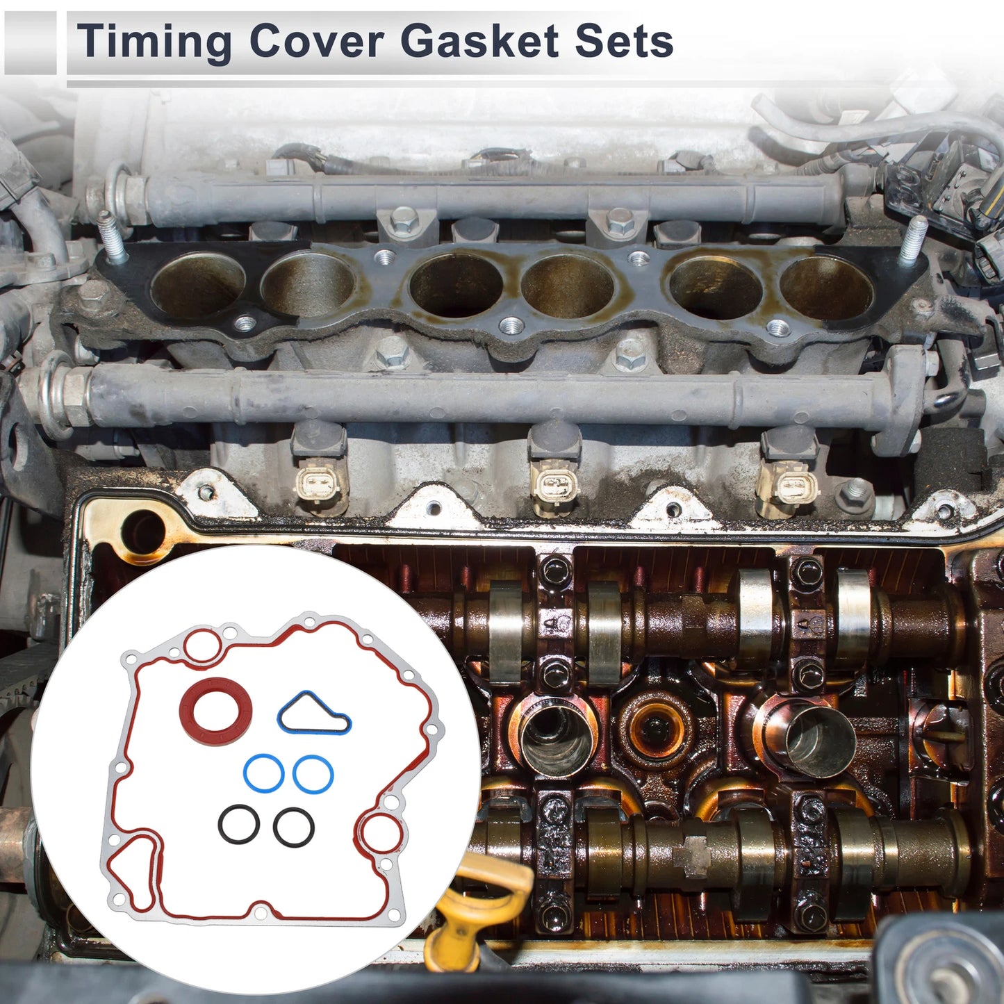 Set of 1 Timing Cover Gasket TCS30400 for Dodge 3.7L 4.7L (2002–2010)