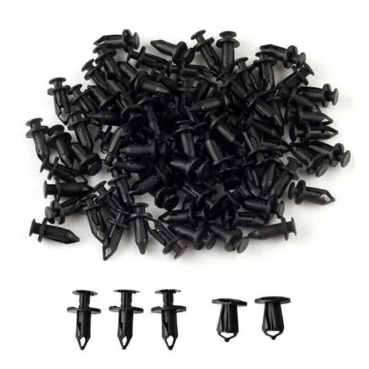 100x Plastic Fastener Clips Mixed Fairing Body Trim Panel Black
