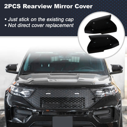 2X Ox Horn Rear View Mirror Cover for Ford Explorer (2020–2024)