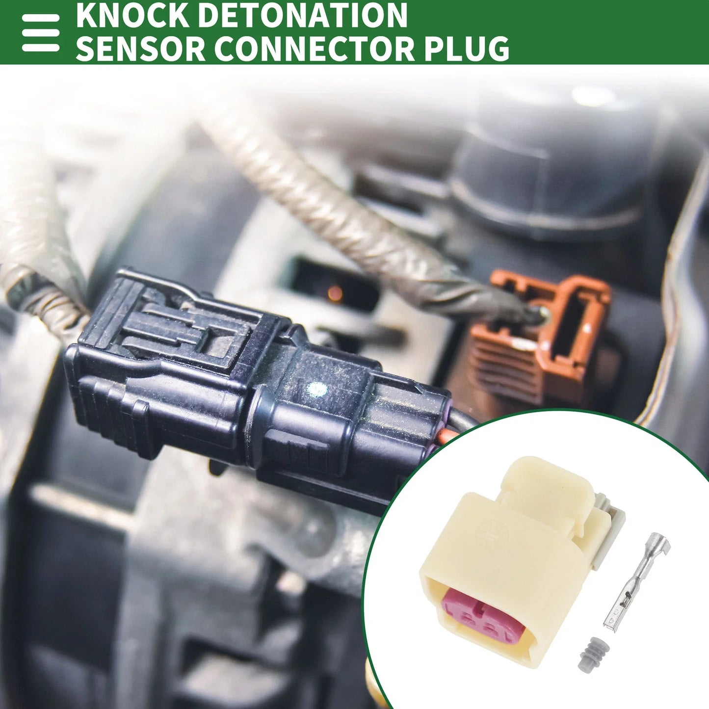 2 x Pin Knock Detonation Sensor Connector Plug for Chevy