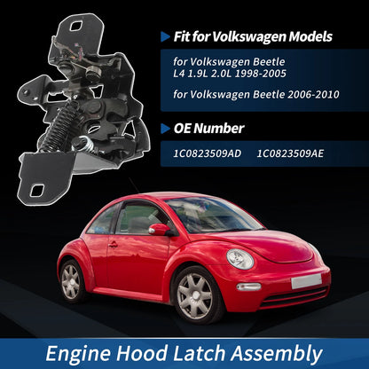Hood Latch Assembly for Volkswagen Beetle L4 1.9L 2.0L (1998–2005) No. 1C0823509AD