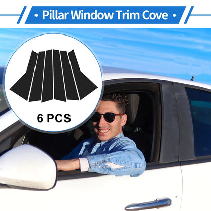 Set of 6 Door Pillar Window Trim for Land Rover Range (2014–2021) Black