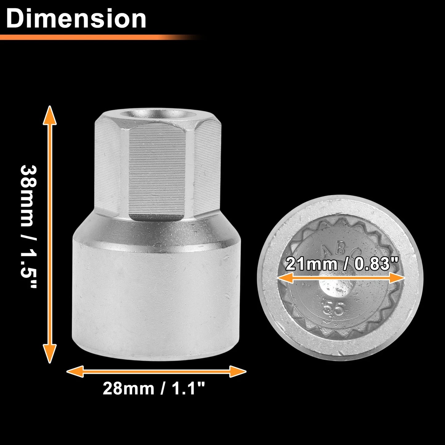 Wheel Lock Lug Nut for VW Touareg (2004–2018) - ABC55/19Pt