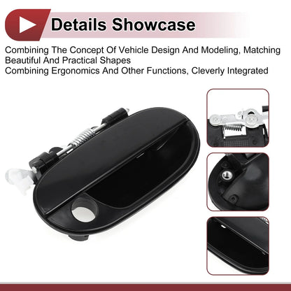 Exterior Door Handle for Hyundai Accent Front Right Black ABS (2010-2017)