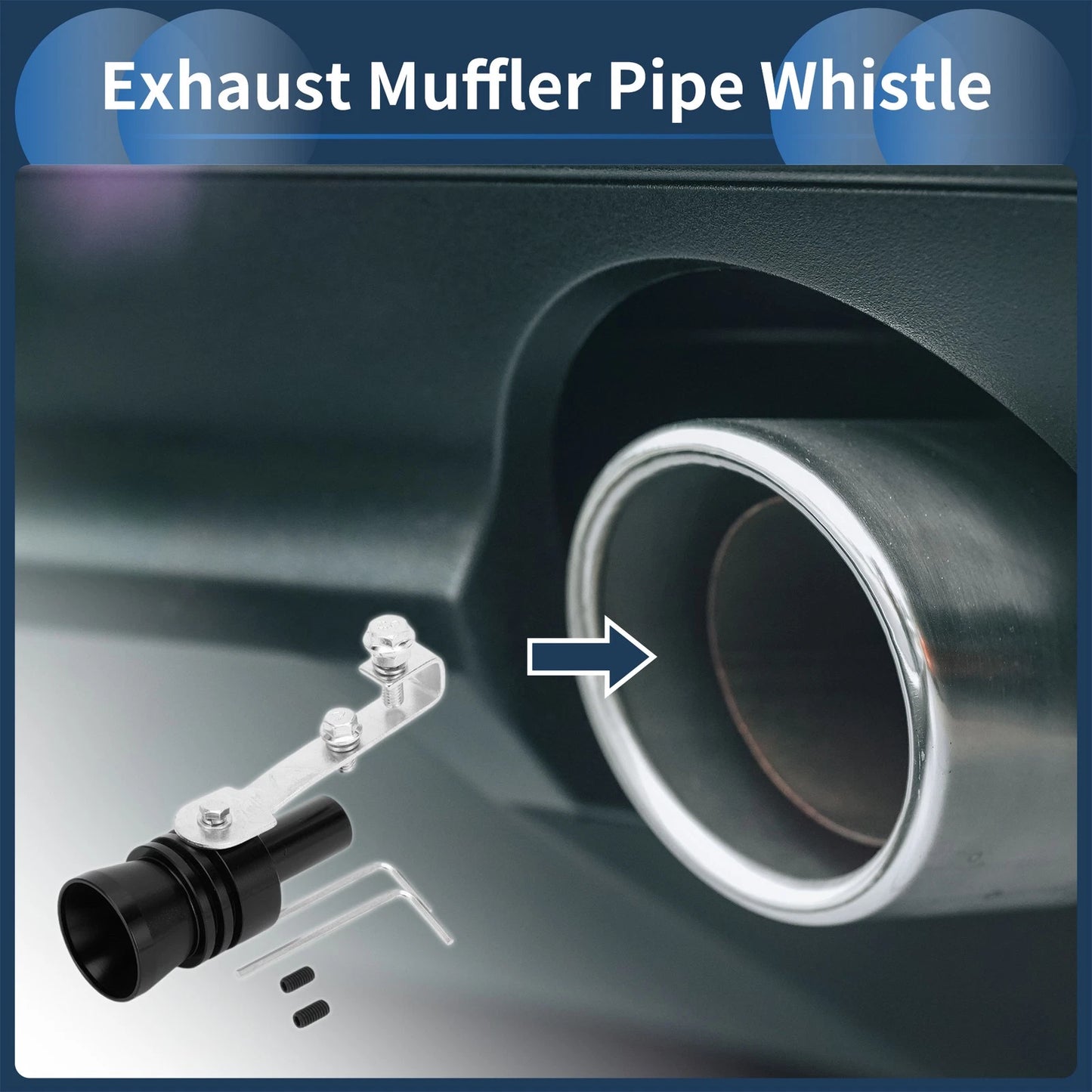 Turbo Sound Exhaust Muffler Pipe Whistle for Universal Fit (1 Set)