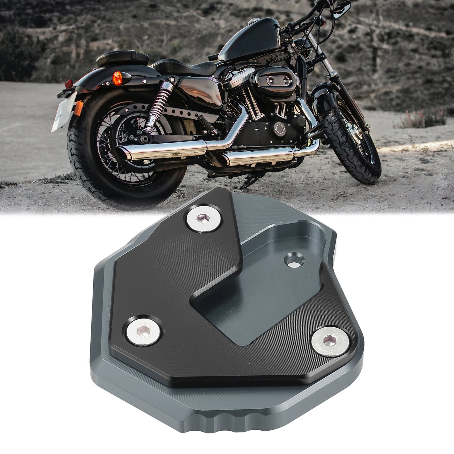Set of 1 Kickstand Pad for Suzuki Hayabusa (2000–2023) - Black Titanium Tone