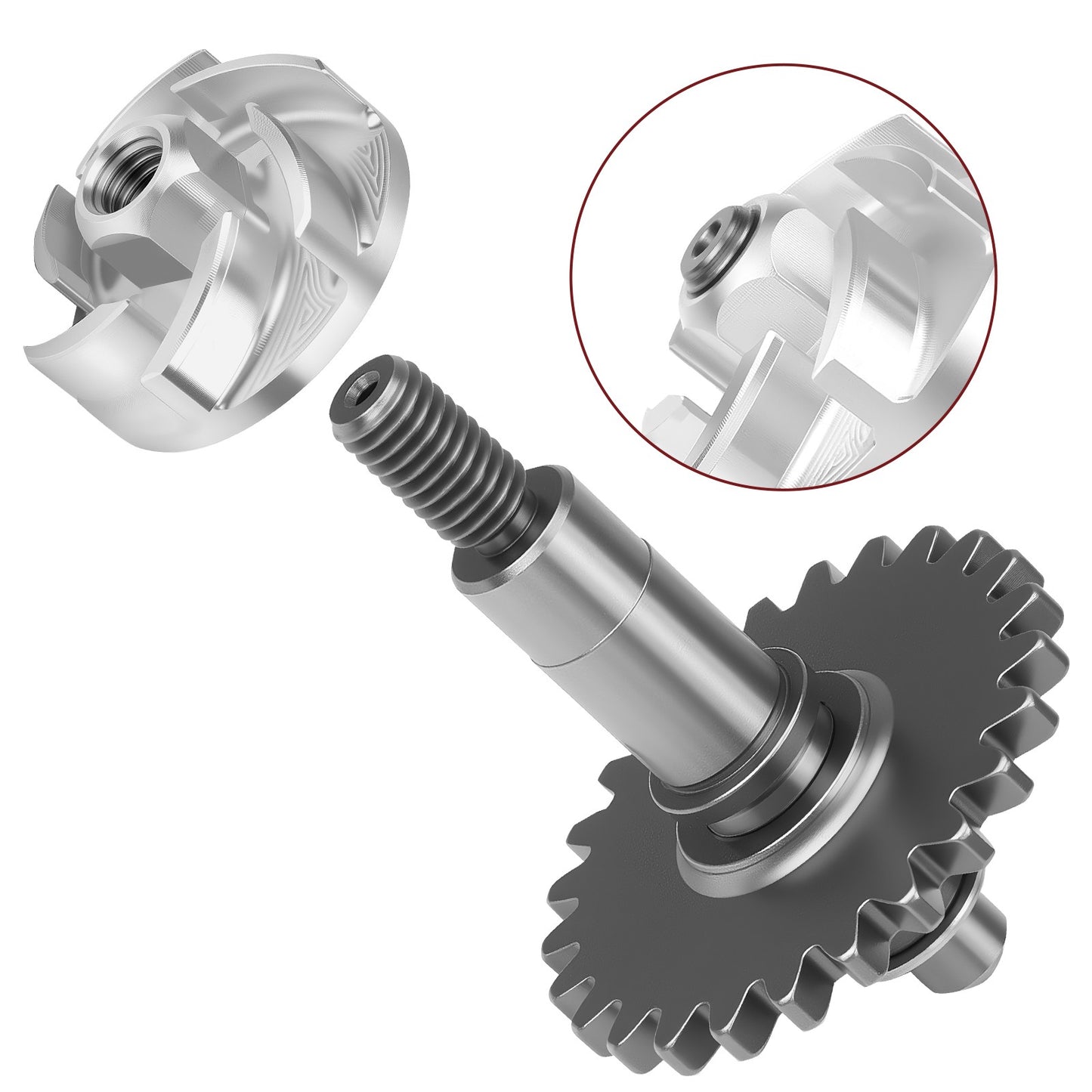 Water Pump Impeller & Shaft for Yamaha YZ125 (2002–2003)
