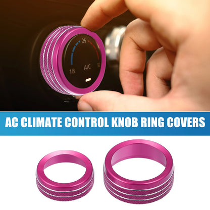 Set of 3 AC Radio Switch Knob Cover Decals for Dodge Durango (2014–2020) Pink