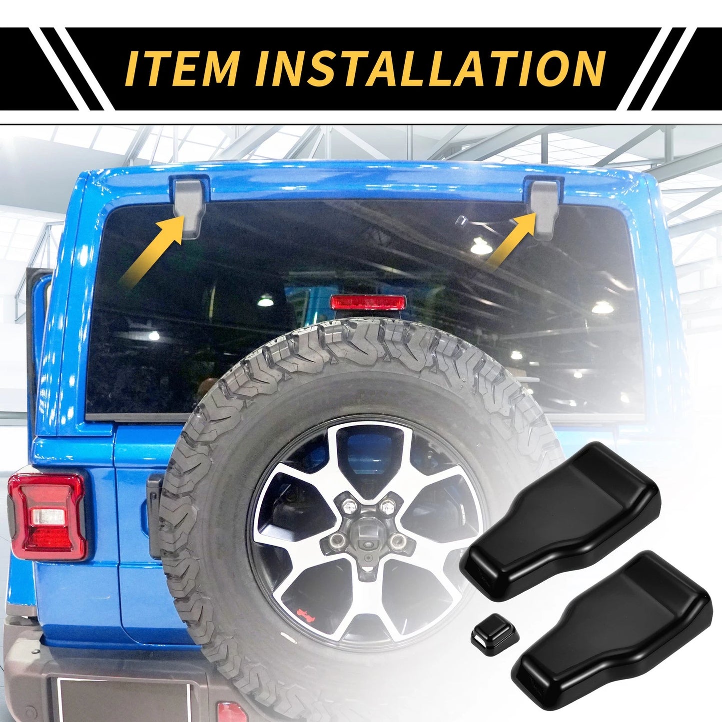 Set of 1 Rear Tail Door Window Hinge Wiper Nozzle Cover Trim for Jeep