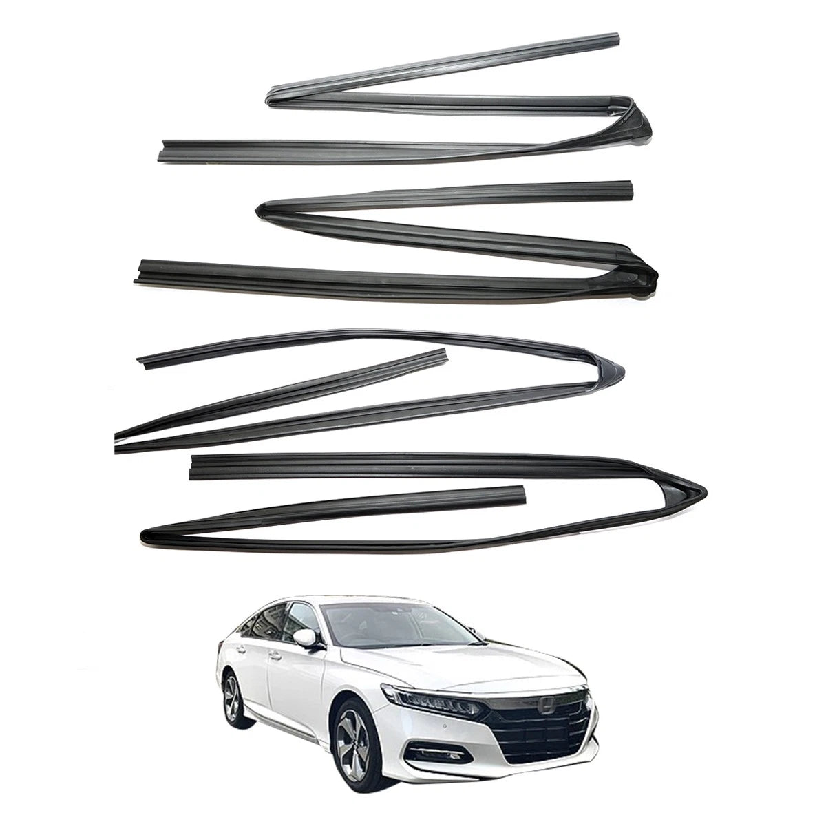 Set of 2 Front Rear Door Glass Run Channels for Honda Accord (2008–2011)