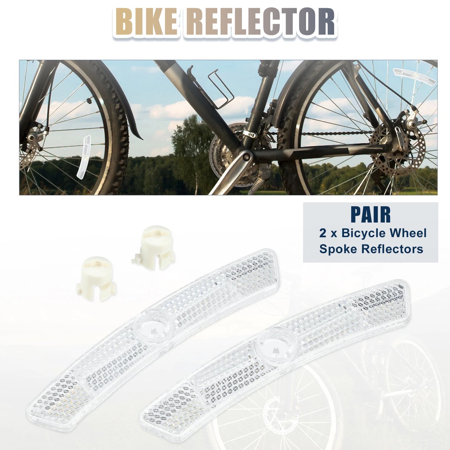 1 Pair Bike Reflectors for Bicycle (5"x0.79"x0.47")