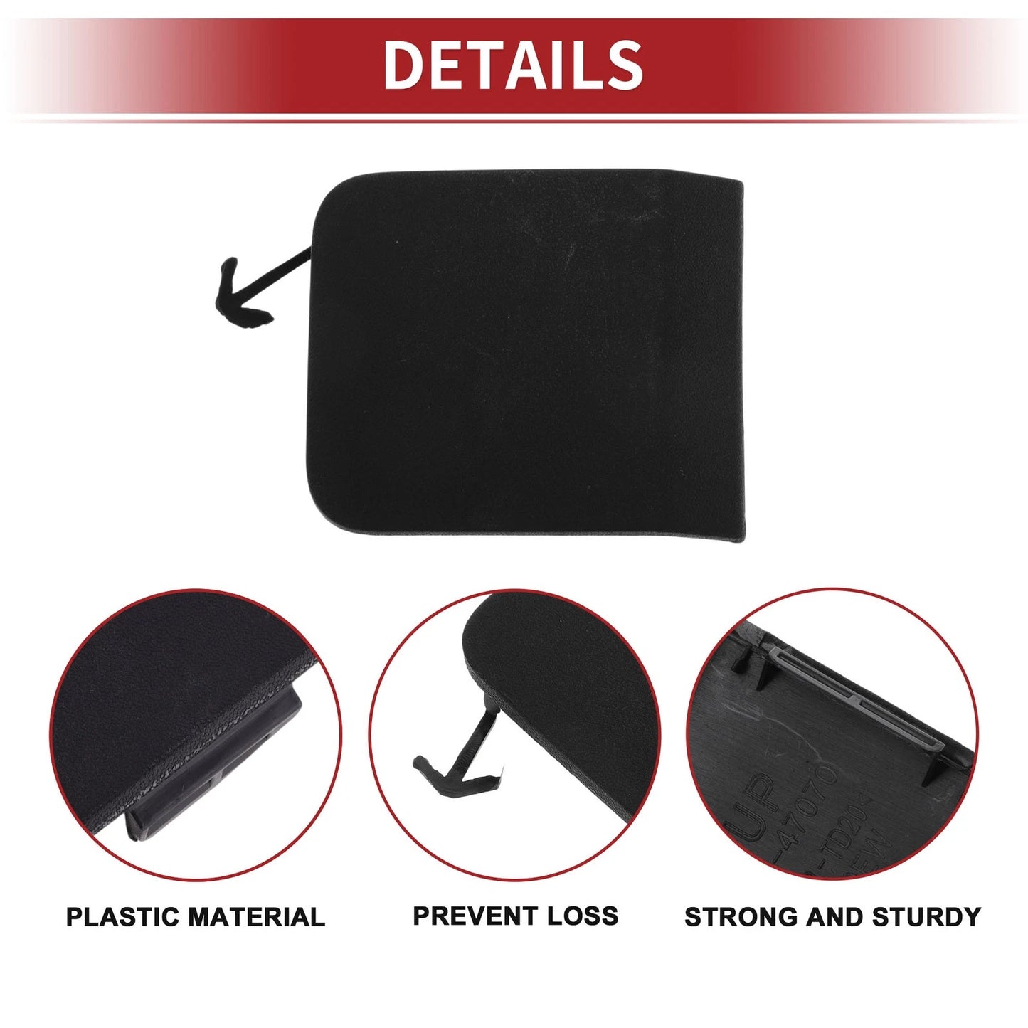 Rear Tow Hook Cover Cap for Toyota Prius (2021–2022) No. 5216947070 Black