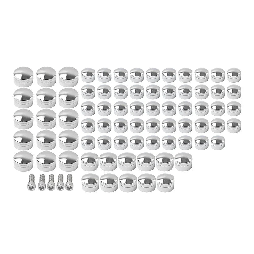 75X Chrome Engine Bolt Topper Caps for Harley Touring Road Street Glide (07-16)