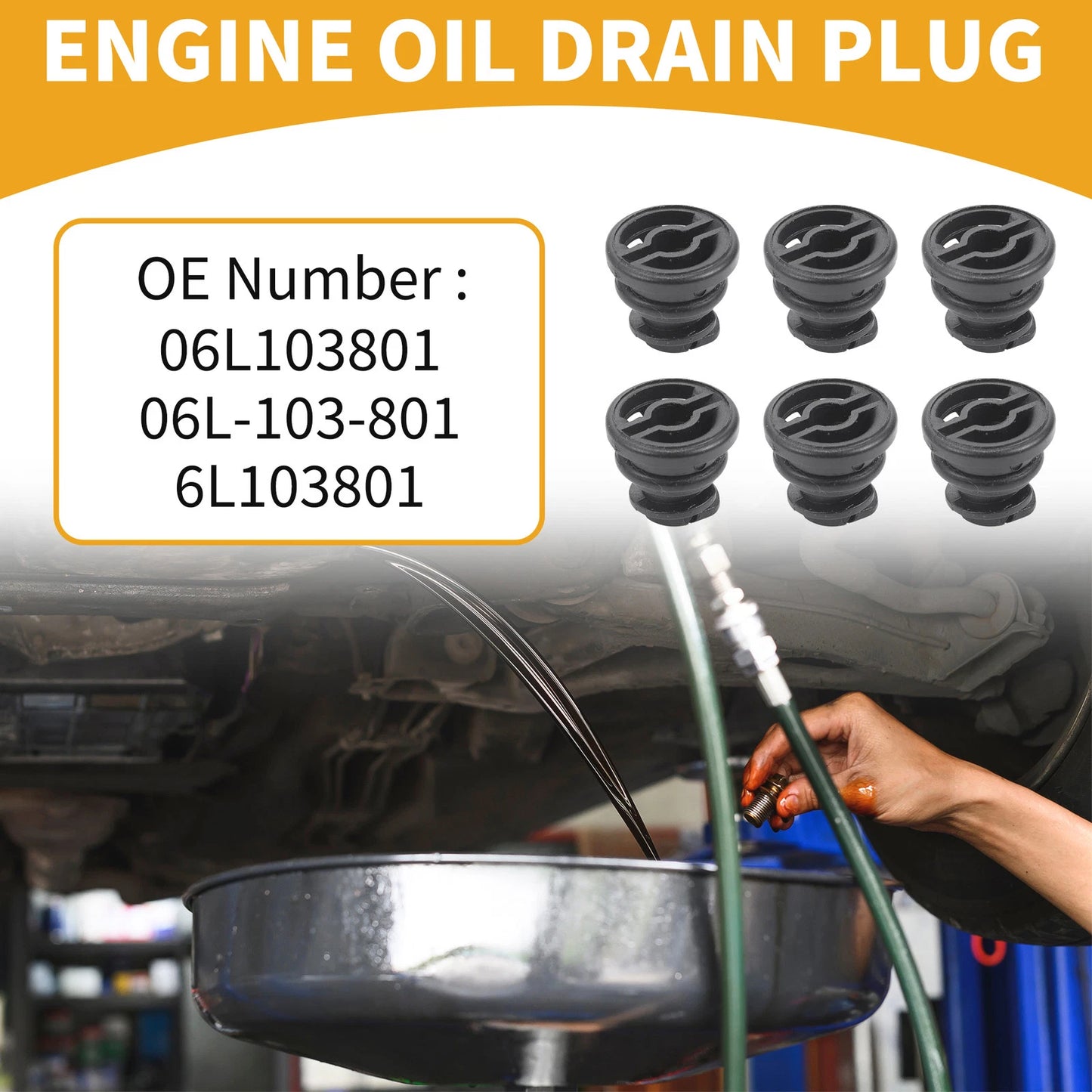 6X Oil Drain Plug Pan Thread Repair No.06L103801 for Audi A3 (2015–2020)
