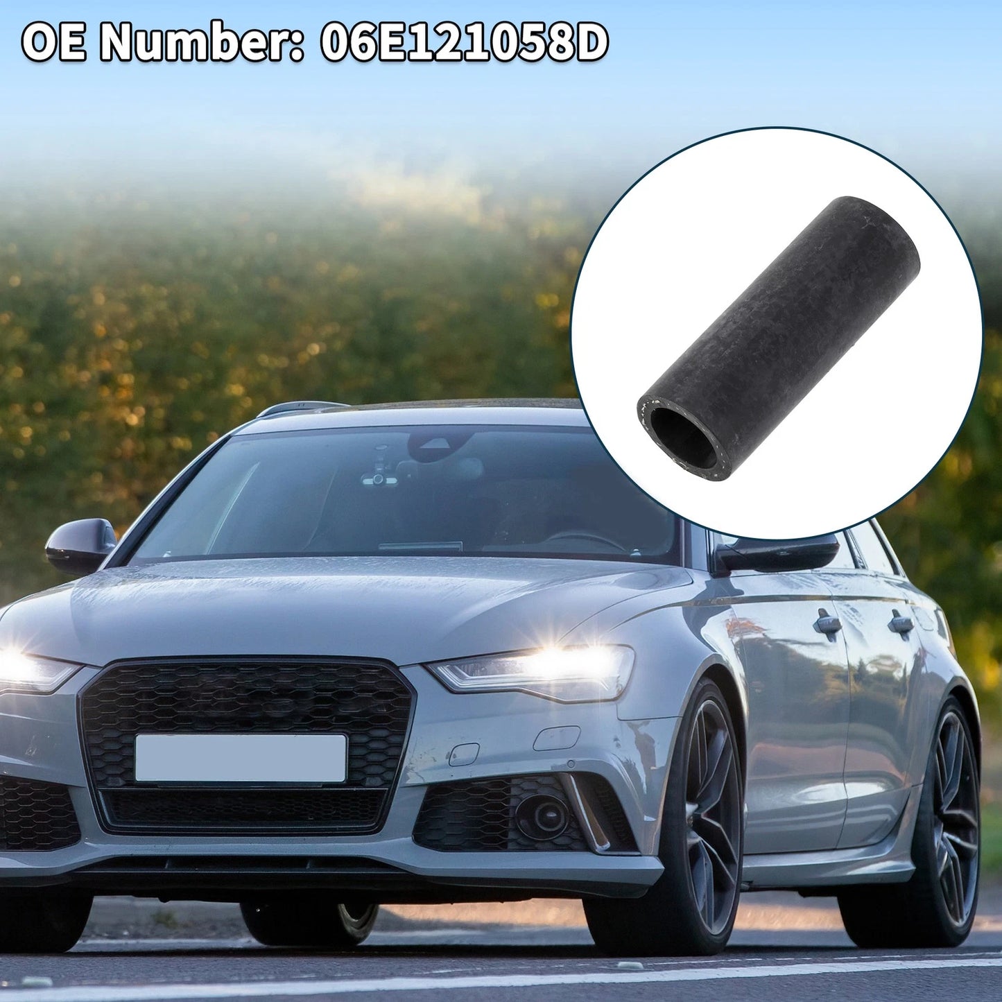 Radiator Hose Coolant Pipe for Audi A6 (2006–2011) No. 06E121058D Rubber Black