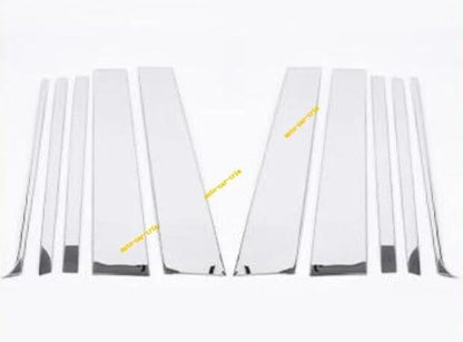 10PCS Chrome Steel Window Center Pillar Cover Trim for Benz GLS-Class (2020–2025)