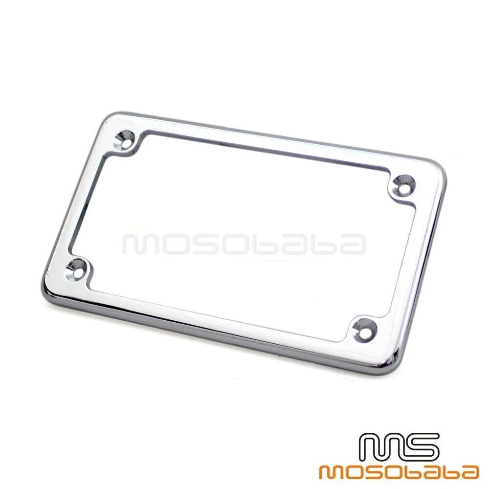 Chrome Motorcycle License Plate Frame for Harley Scooter Chopper
