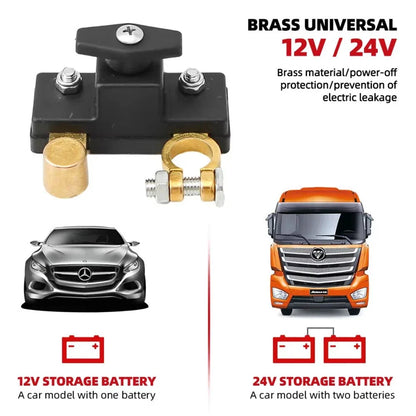 Universal Car Battery Disconnect Isolator Cut Off Switch 12-24V Terminal