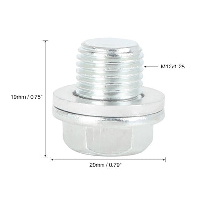 Set of 10 M12x1.25 Engine Oil Pan Drain Cap Screw Bolt Plugs with Gasket