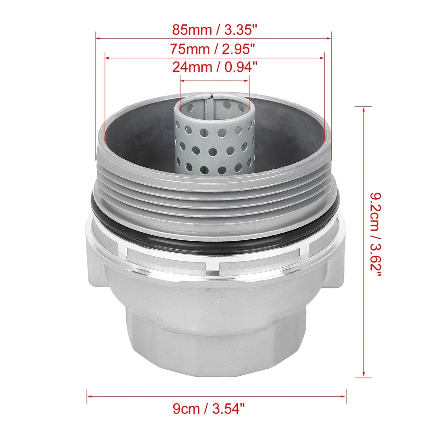 Silver Tone Oil Filter Cap Cover for Lexus Toyota (2000-2023)