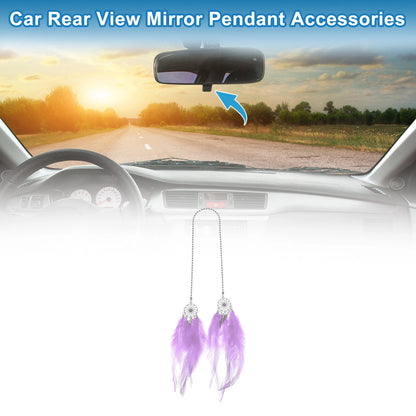 Feather Dream Catcher Rear View Mirror Pendant for Universal Vehicles