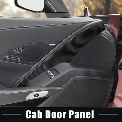 Carbon Fiber Cab Door Panel Decor Sticker Cover for Chevrolet Corvette C7 (2014–2019)