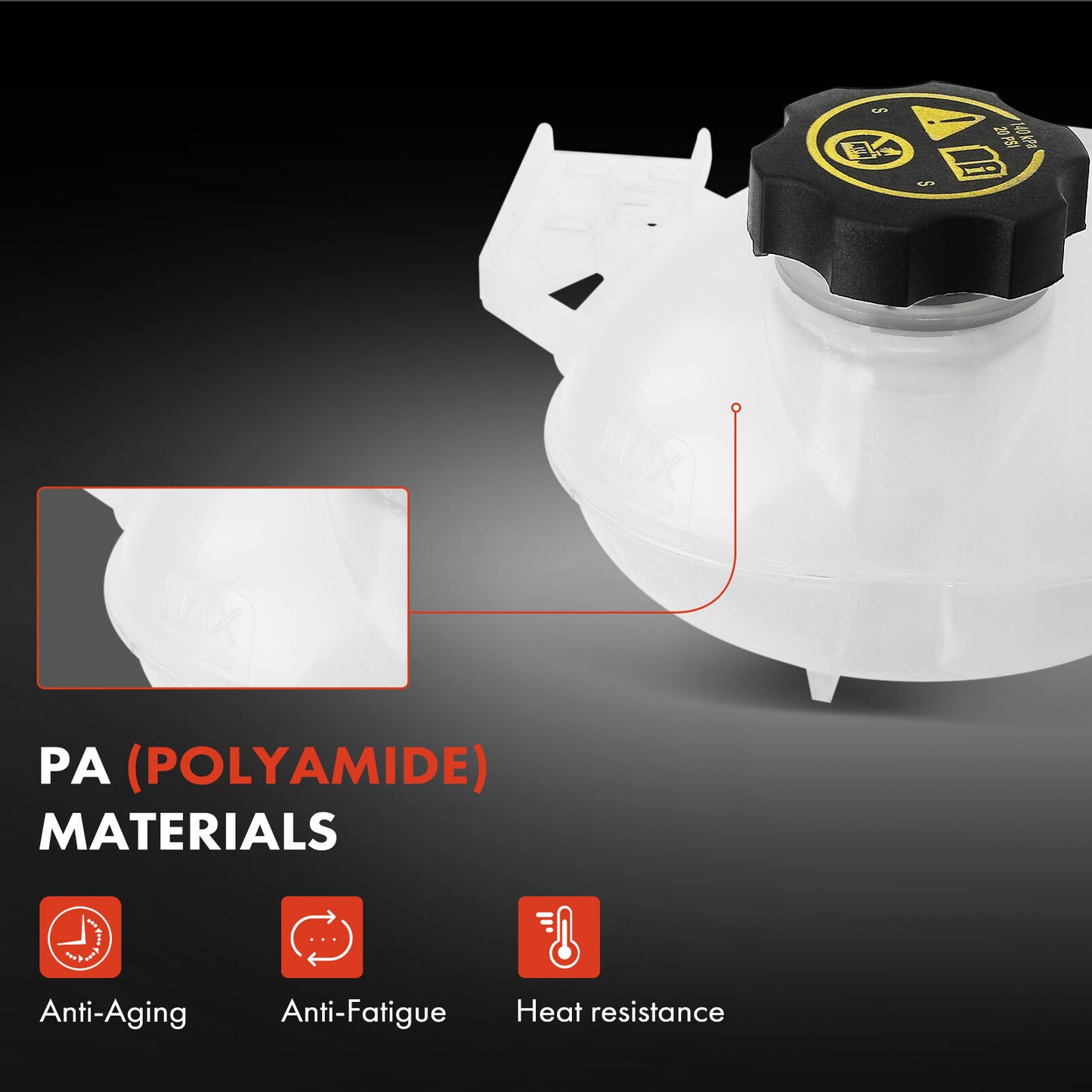 Coolant Expansion Tank with Cap for Fiat 500X (2016–2018) Jeep Renegade (2015–2021)