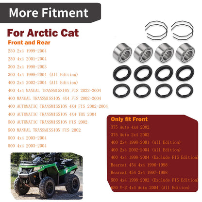 Wheel Hub Bearings Set for Arctic Cat 300 2x4 4X4 (1998–2004)