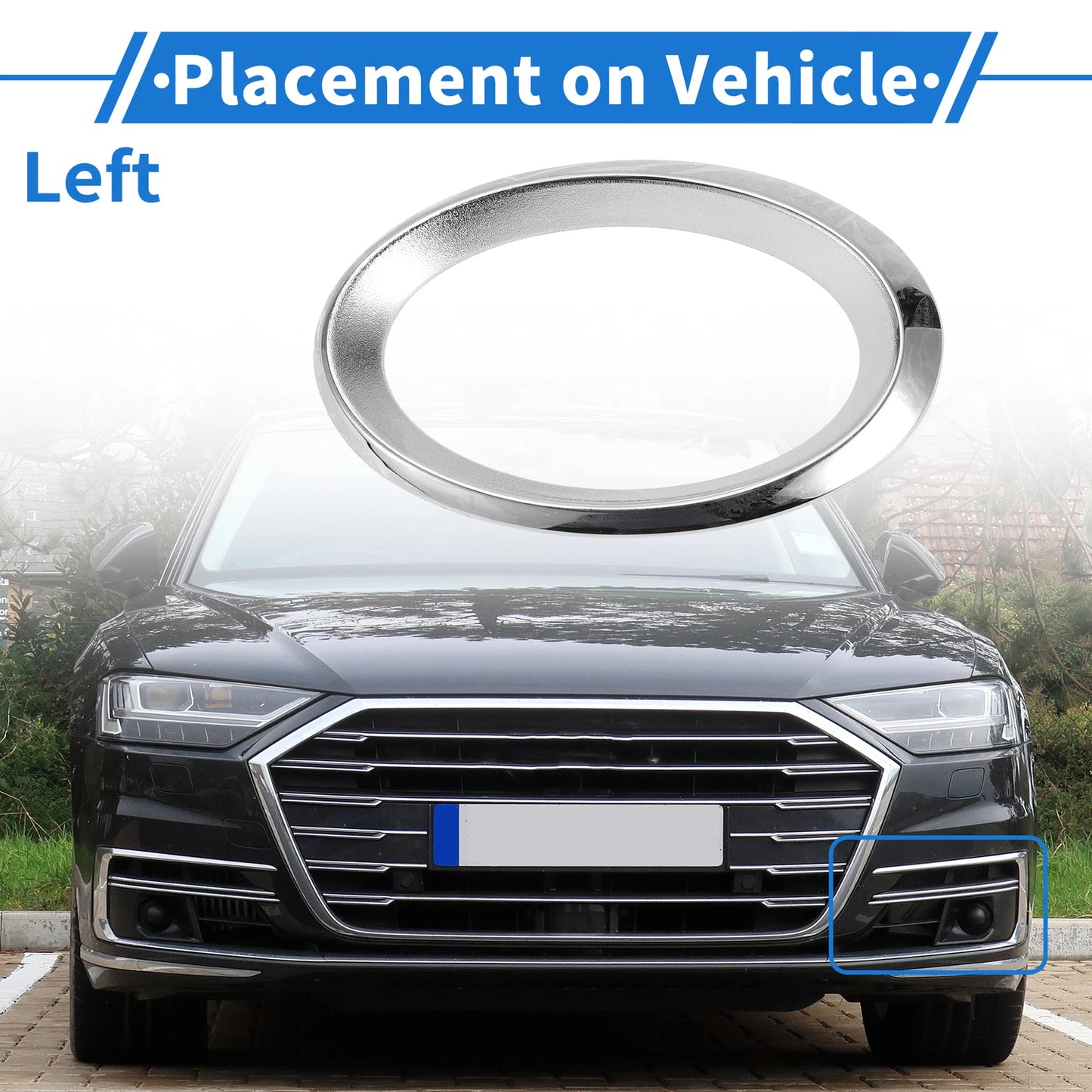 1 Pc Fog Light Grill for Mercedes-Benz (2003–2009) No. 2118850974 Silver Tone