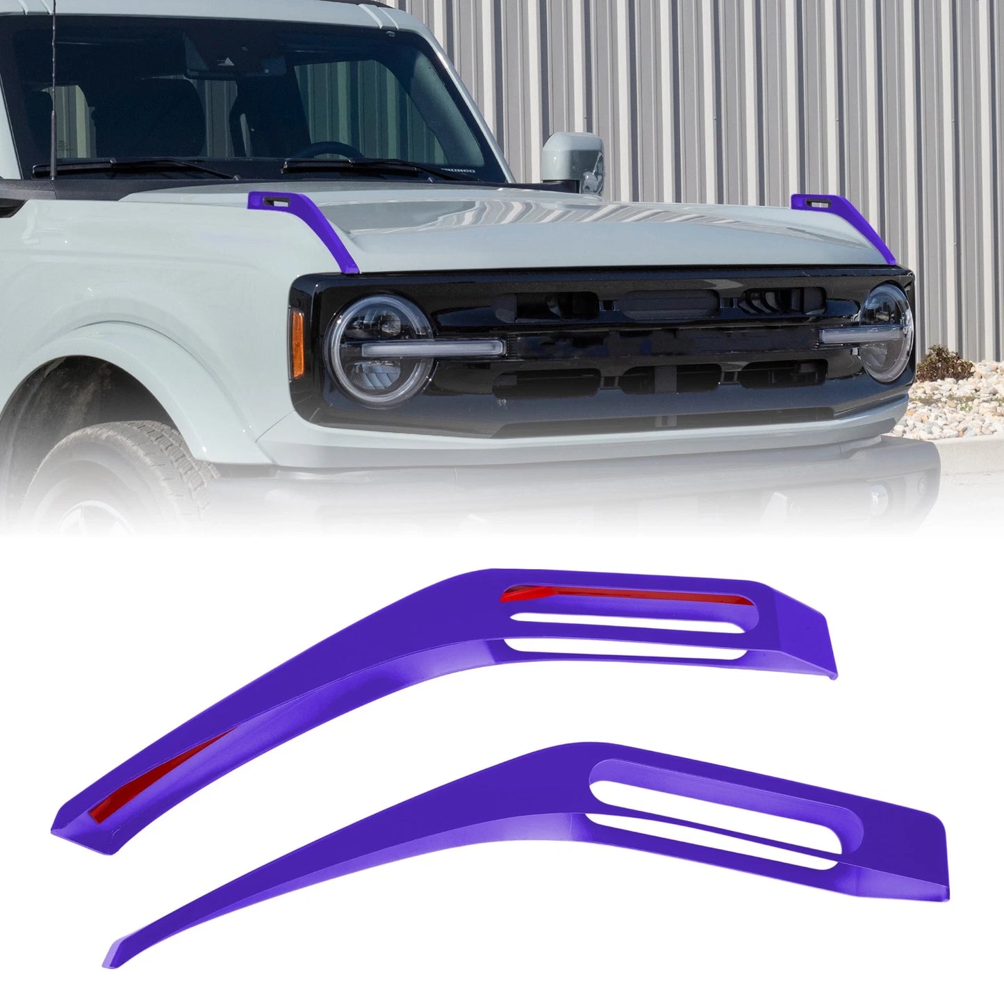 Hood Hinge Cover for Ford Bronco (2021–2024) - Purple Trail Sight Trim