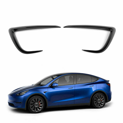 Black Front Fog Light Eyebrow Trims Cover for Tesla Model Y (2020–2024)