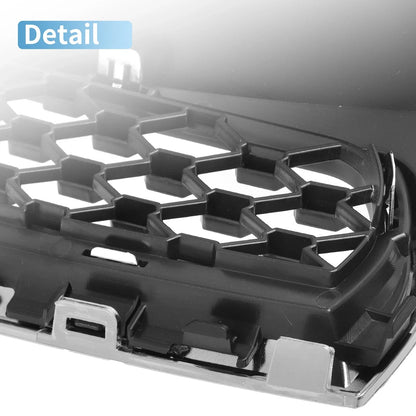 Front Upper Bumper Grille for Chevrolet Equinox (2010-2015) Chrome Silver Tone