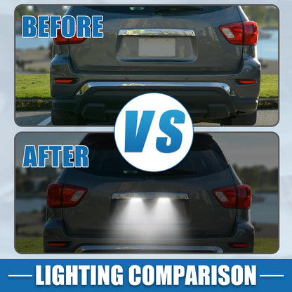 1 Pair White LED License Plate Light Assembly YL8Z13550AA for Mazda