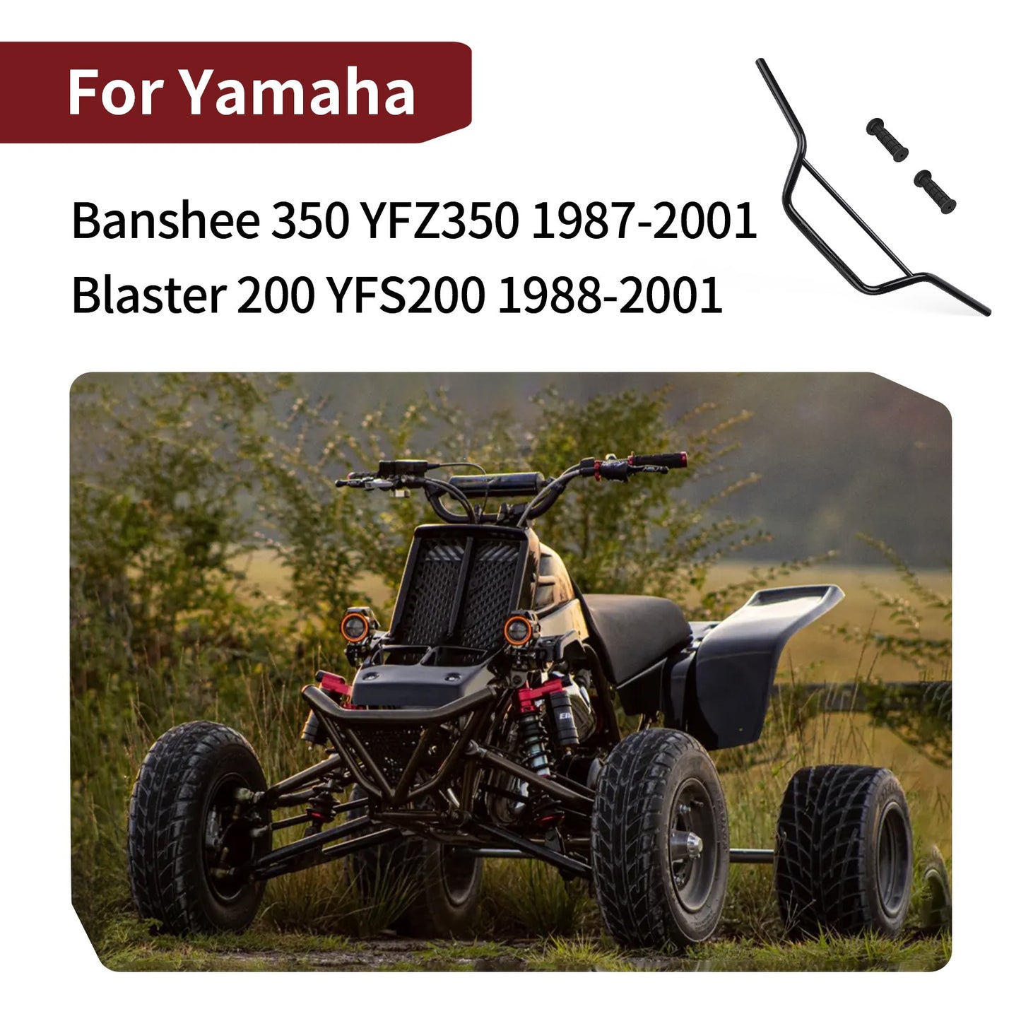 2X Handlebar & Grips for Yamaha Banshee 350 (1987–2001)