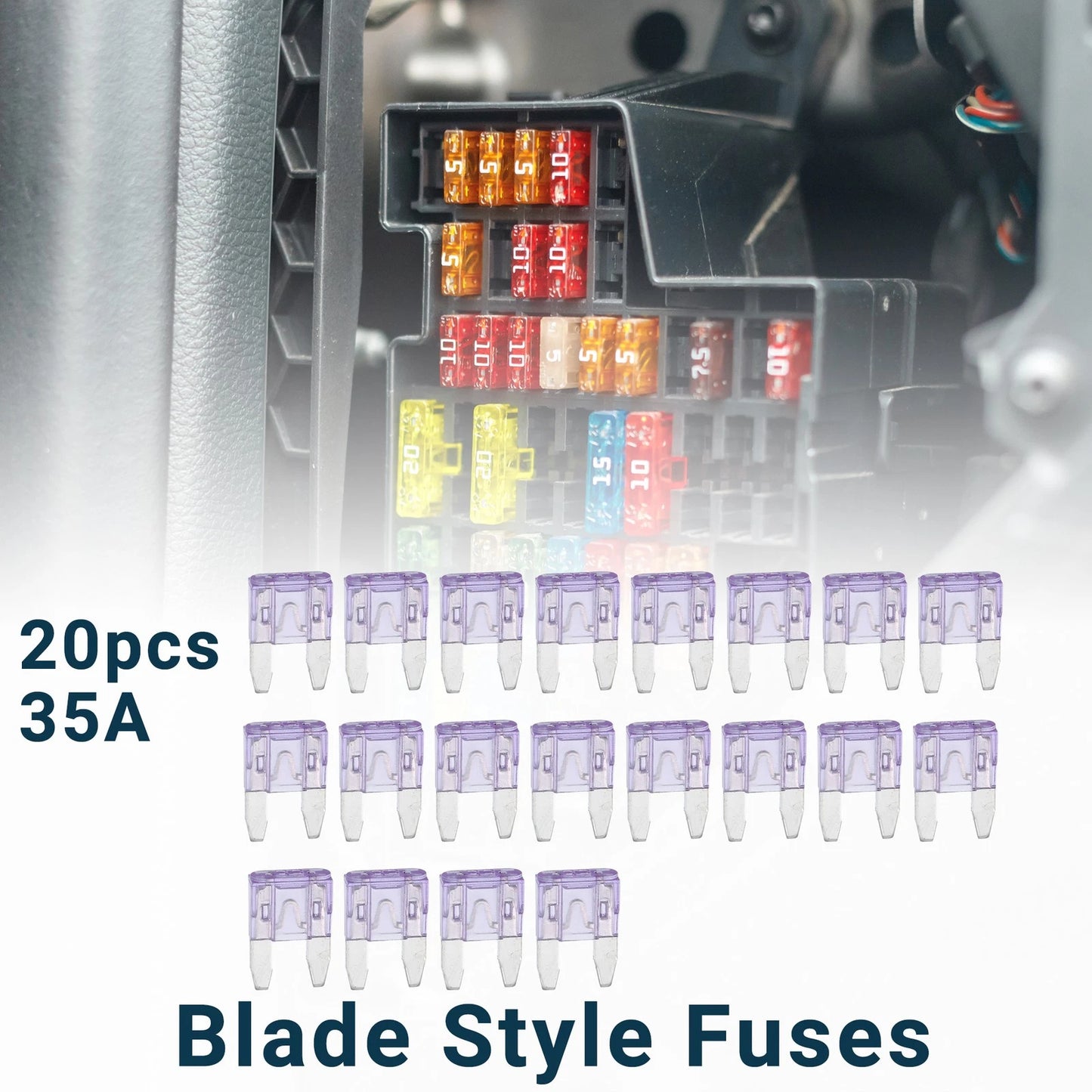 Set of 20 Mini Blade Fuses 35A for Automotive Short Circuit Protection