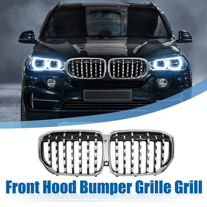 Front Hood Bumper Grille Grill for BMW X5 Silver Tone