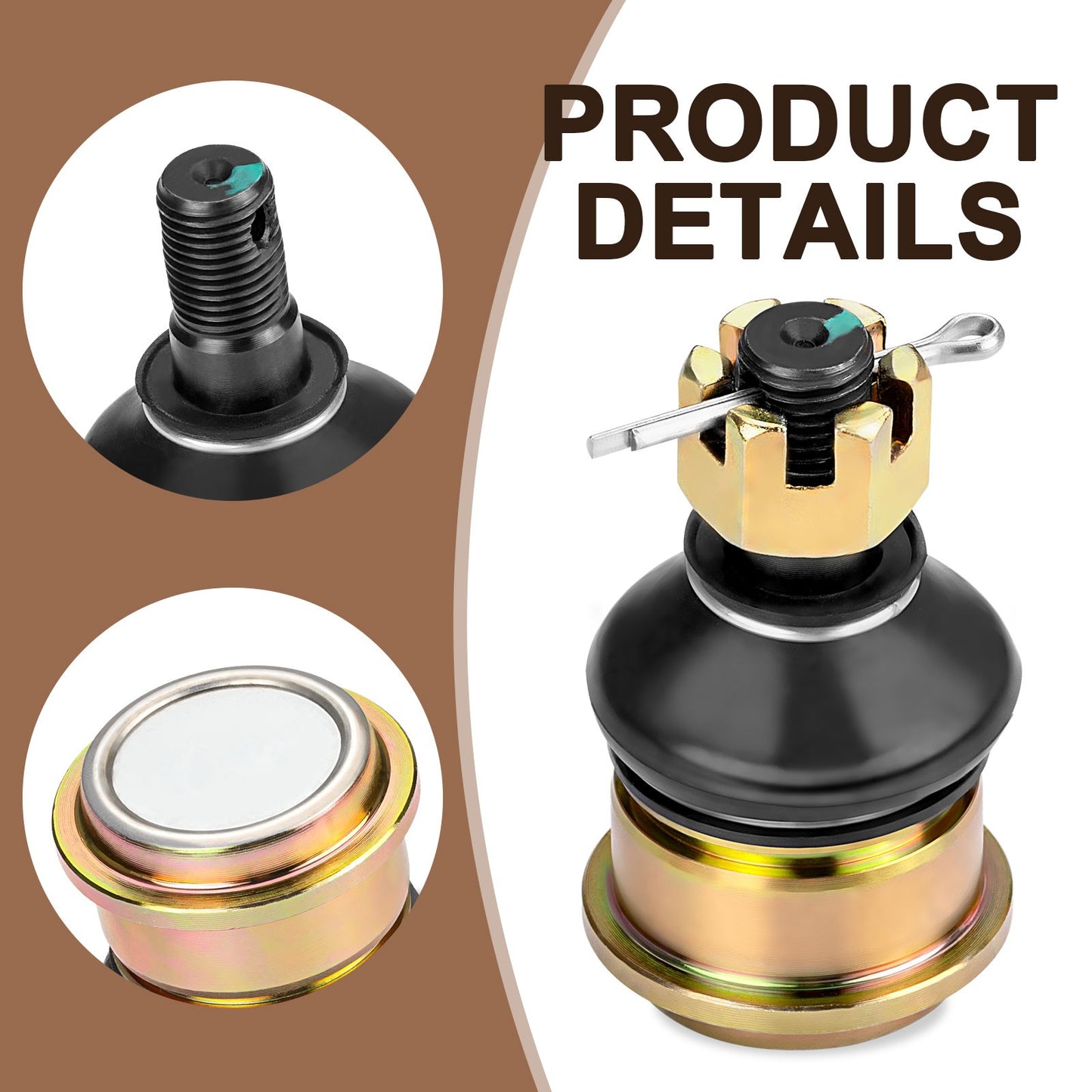 2X Front Upper Lower Ball Joints for Yamaha Kodiak 450 (2016–2024)