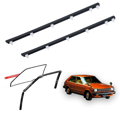 Set of 2 Front Door Glass Weatherstrip Outer for Toyota Starlet (P60–P62)