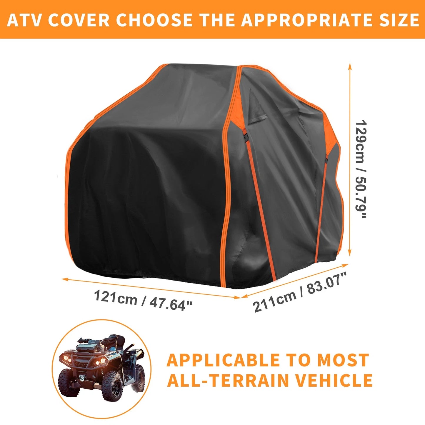 Waterproof ATV Cover for Polaris Sportsman 850 (210D PU)