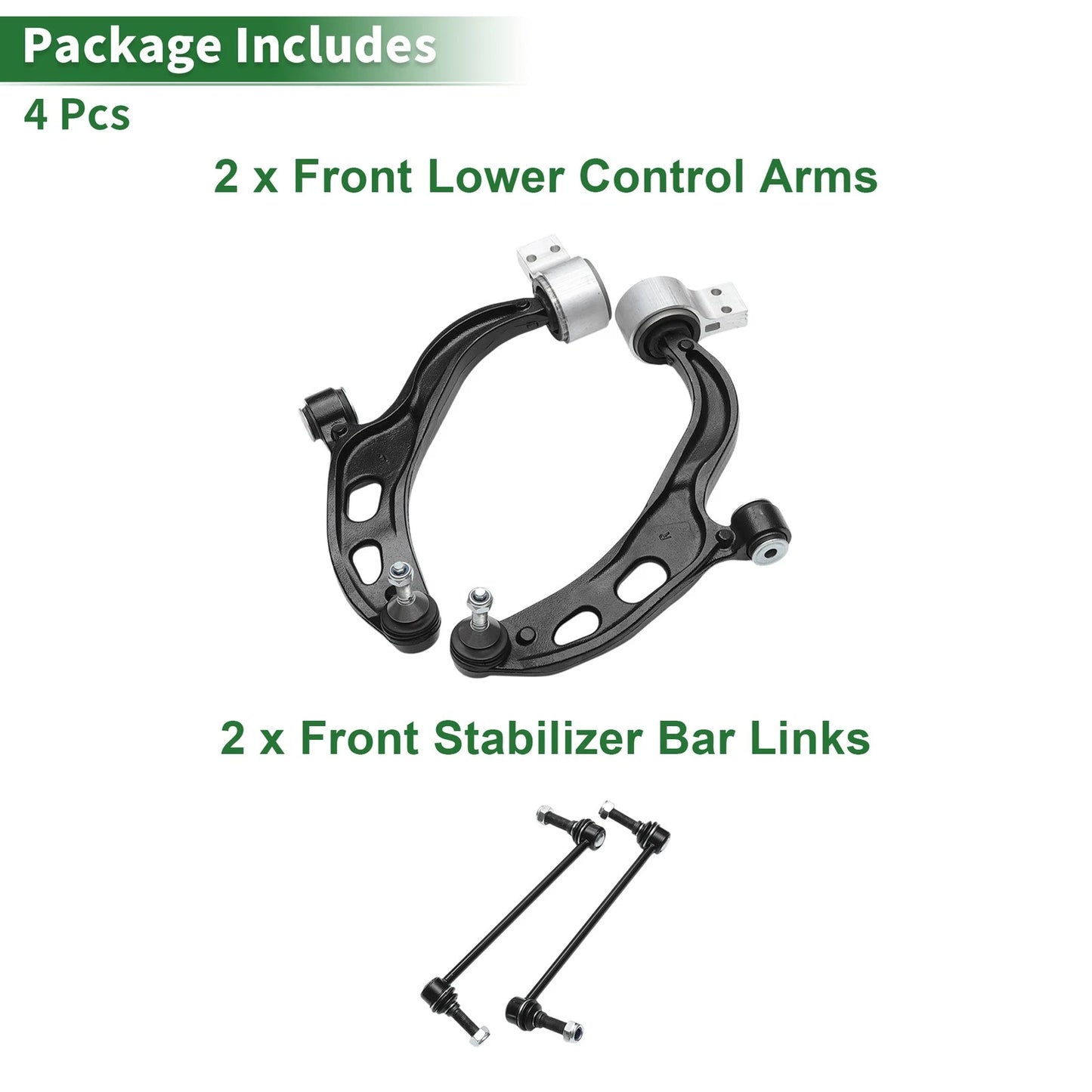 Set of 4 Front Lower Control Arms for Ford Flex (2010–2012) MS401121/MS401122/K750388