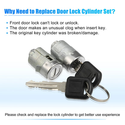 Door Lock Cylinder 1 Pair for Chevrolet GMC (2010-2015)