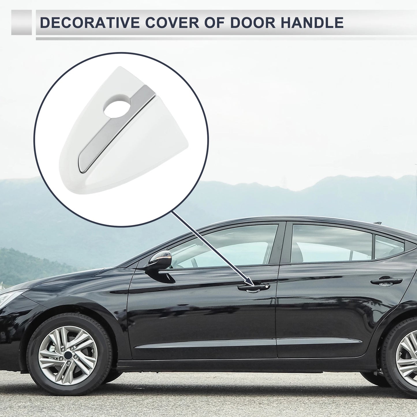 Front Left Door Handle Lock Cylinder Cover for Toyota Corolla (2014–2018) White