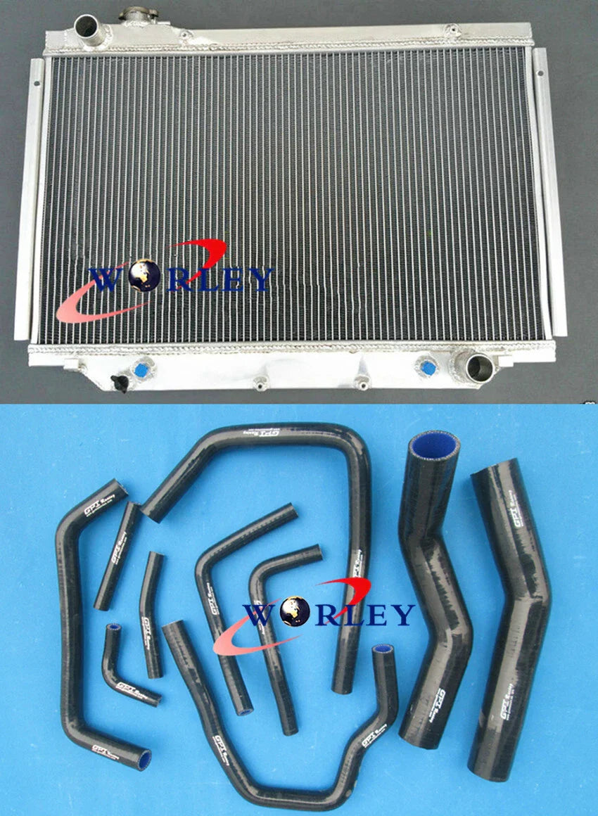 3 Row Aluminum Radiator & Hose for Land Cruiser HDJ80 HZJ80 FJ80 FZJ80 (1990-1997)