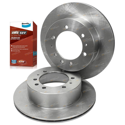 2 Rear Disc Rotors + Brake Pads for Nissan GQ Y60 Patrol (1988–1997)