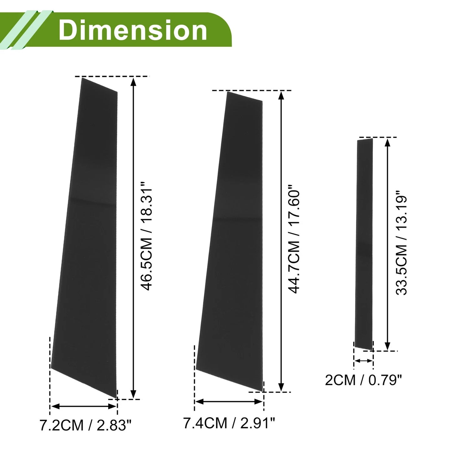 6 Pcs Door Pillar Window Trim for BMW 3-Series (1999–2005) Black