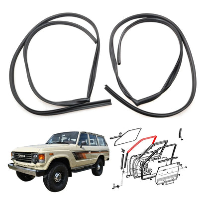 Front Door Glass Run Channel Set for Toyota Land Cruiser BJ61 FJ60 HJ60 (1980–1990)